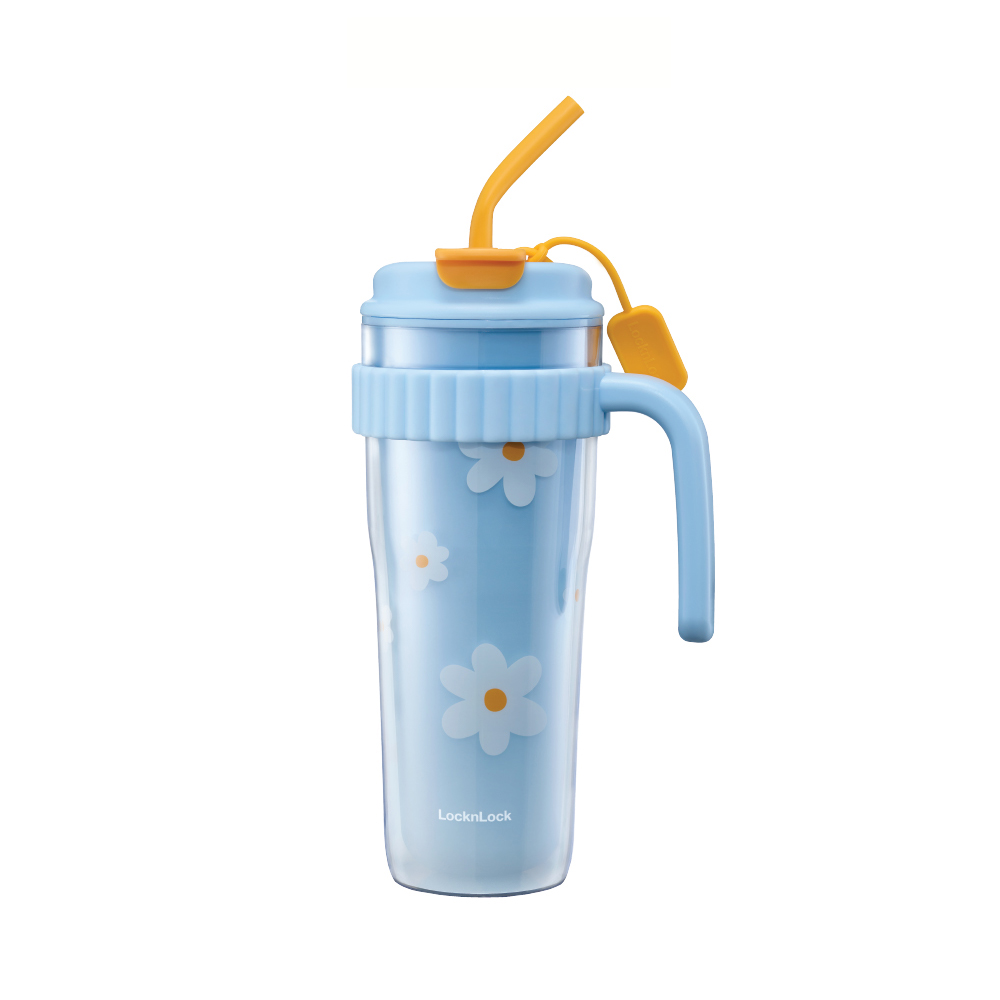 Ly Nhựa 2 Lớp LocknLock Kèm Ống Hút Spring Double Wall Cold Cup 890ml - 3 Màu (Xanh, Xanh Da Trời, Hồng) - HAP538, , large image number 5